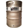 Custom printed 1 color keg wrap placed on a 1/2 barrel keg