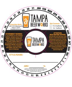 Digital artwork for Custom 2 color keg collar printed for Tampa Beer Works