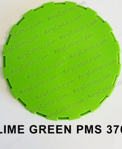 Lime Green vented keg cap with color of PMS 376 bright lime green