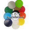 picture collage of all our vented keg caps in 12 different colors