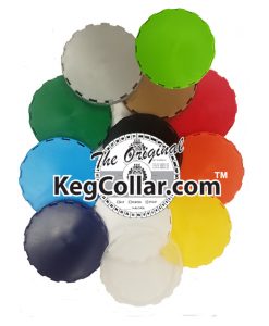 picture collage of all our vented keg caps in 12 different colors