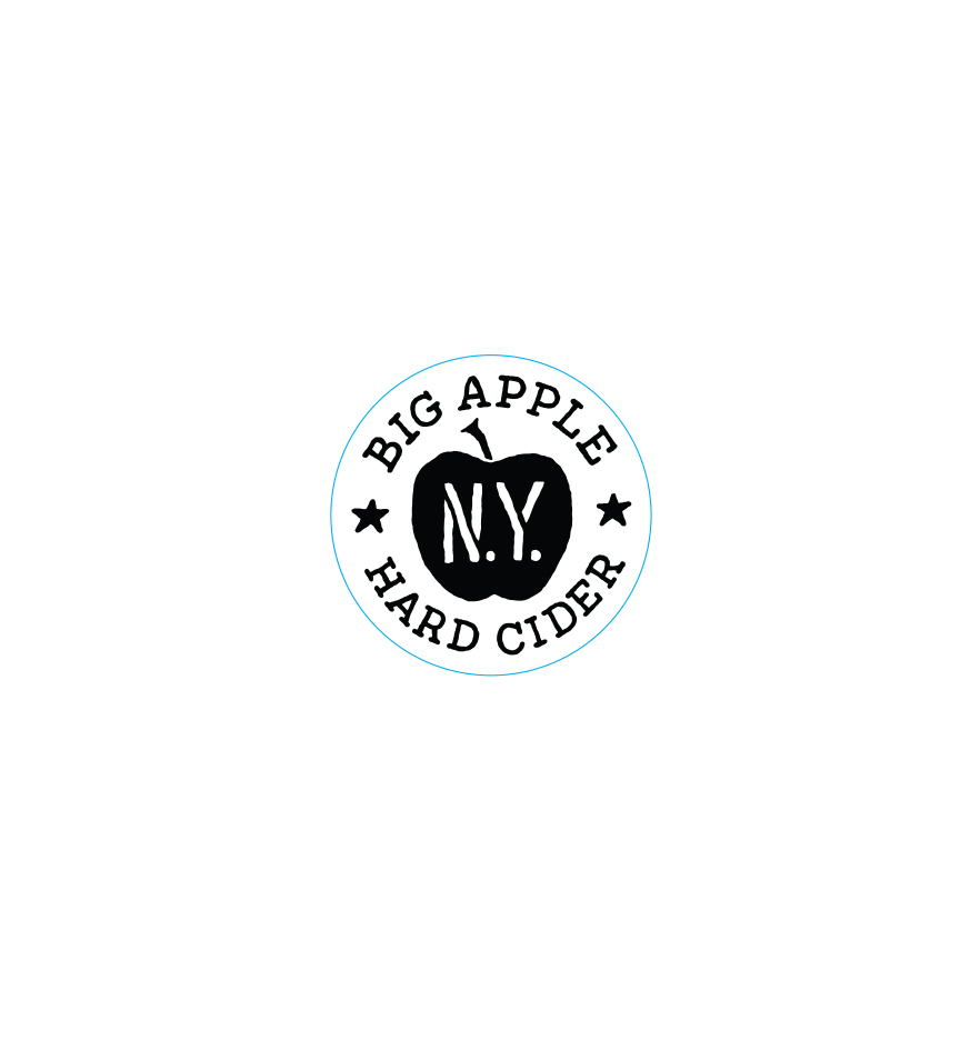 Big Apple Hard Cider promotional sticker printed 1 color