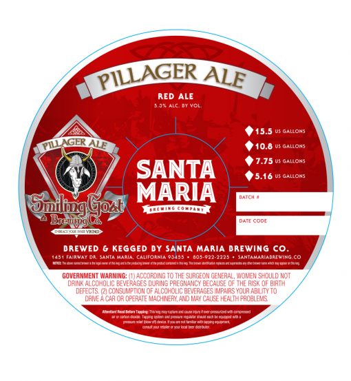 custom printed 4 color digital sample for Santa Maria Brewing Company