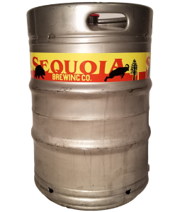 full color digital keg wrap printed for Sequoia Brewing wrapped around a 1/2 barrel keg