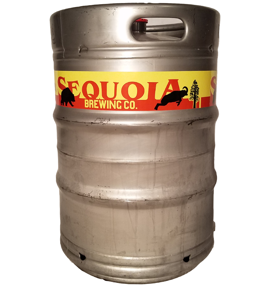 full color digital keg wrap printed for Sequoia Brewing wrapped around a 1/2 barrel keg