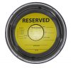 Reserved stock keg collar printed yellow and black for breweries to help orgainize inventory or for events placed on a sixth barrel keg