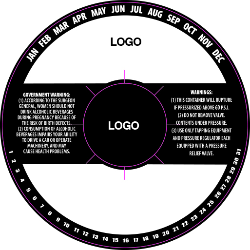 background for custom keg collar background option 1 black and white printing with date ring and government warnings