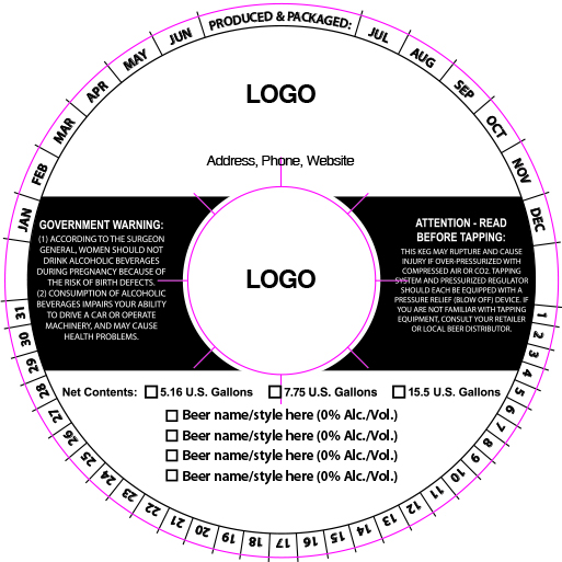 background for custom keg collar background option 12 black and white printing with date ring and government warnings