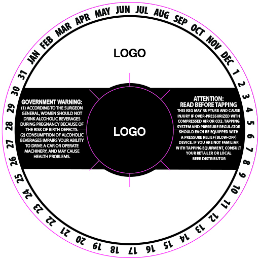 background for custom keg collar background option 6 black and white printing with date ring and government warnings