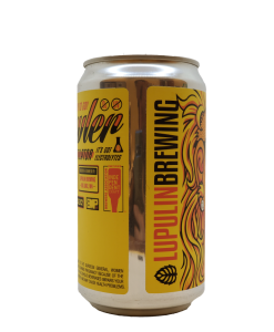 750 ml or 25.3 oz. custom printed crowler label placed on a can - backside of the label on the can showing the gap when wrapped around the can